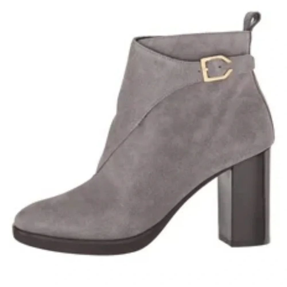 Cole Haan Women's Harrington Grand Riding Bootie, Boot sz 7 gray suede